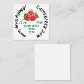 ラスベリージャムパーソナライズされたプクラシックレザーズ スクエア名刺 (正面/裏面)