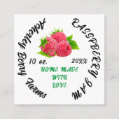 ラスベリージャムパーソナライズされたプクラシックレザーズ スクエア名刺 (正面)