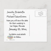 ラスベ救ガスの通路を歩いて日付 案内ポストカード (裏面)