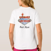 ラスベ結婚したガス花婿介添人のシャツ Tシャツ (裏面)