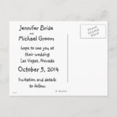 ラスベ結婚ガス救の日付:通路を歩いて行く 案内ポストカード (裏面)