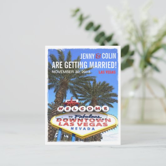 ラスベ芸術的モダンガス写真の日付を保存 案内ポストカード (スタンド正面)