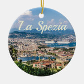 ラスペツィアチンクテッレリグーリアイタリアパノラマギフト セラミックオーナメント (正面)