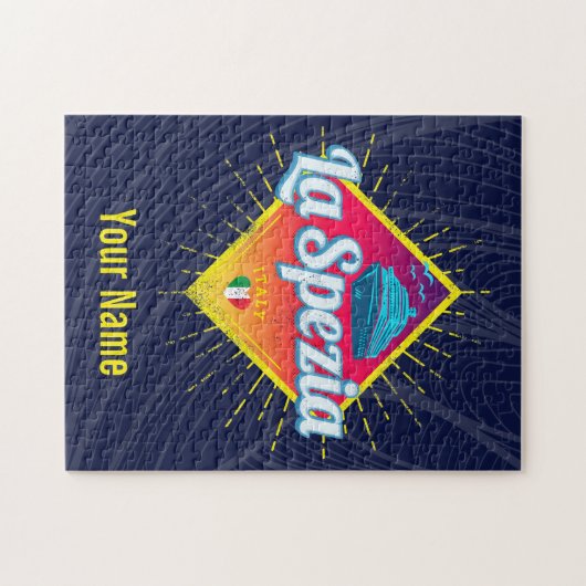 ラスペツィアリグーリアイタリアレトロクルーズシップヴィンテージ ジグソーパズル (横)