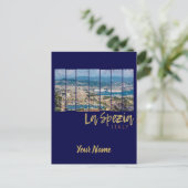 ラスペツィアリグーリアイタリアヴィンテージ土産 シーズンポストカード (スタンド正面)