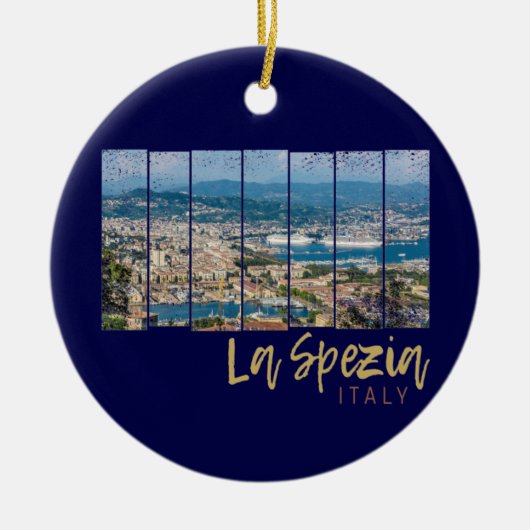 ラスペツィアリグーリアイタリアヴィンテージ土産 セラミックオーナメント (正面)