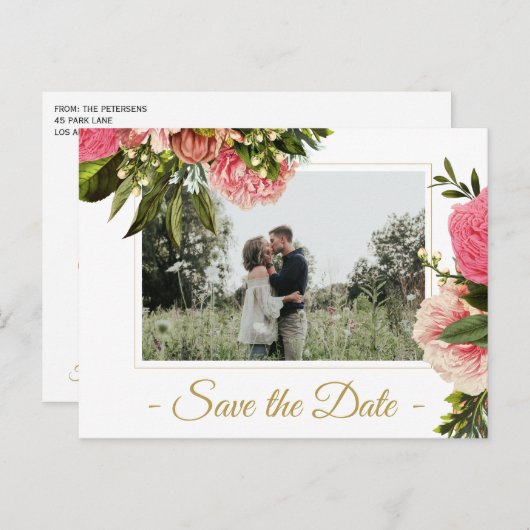 ラスモダンエレガントトの写真を保存結婚する 案内ポストカード (正面/裏面)