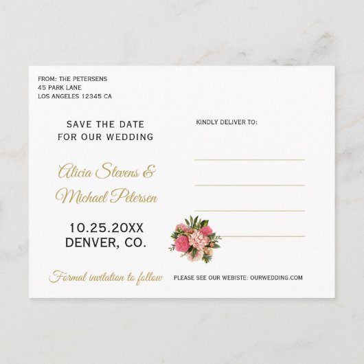 ラスモダンエレガントトの写真を保存結婚する 案内ポストカード (裏面)