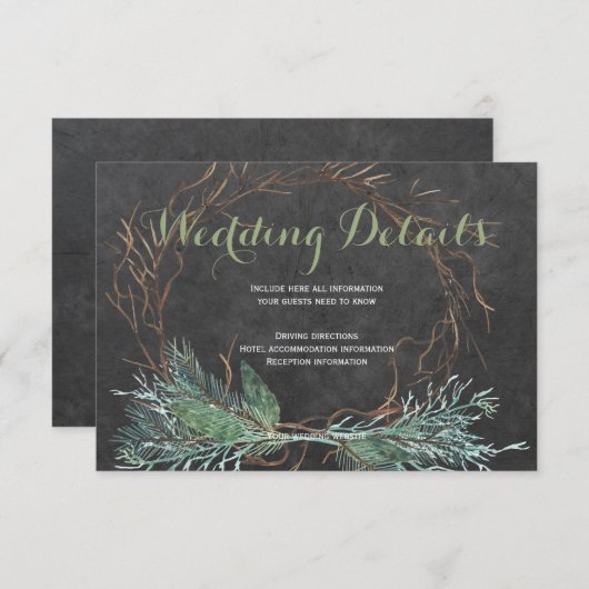 ラスモダンティブランチリース結婚ズゲスト詳細 エンクロージャーカード (正面/裏面)