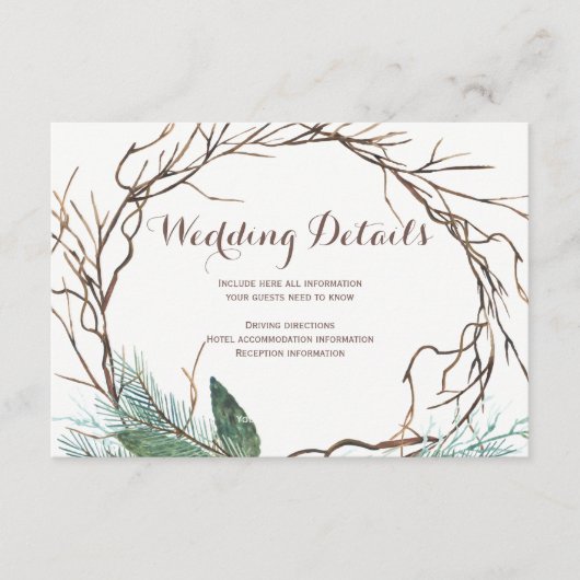 ラスモダンティブランチリース結婚ズゲスト詳細 エンクロージャーカード (正面)