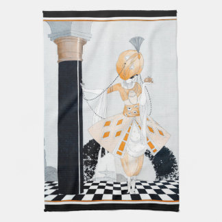 ラスルタン – ヴィンテージファッショナブルアールデコレディ キッチンタオル
