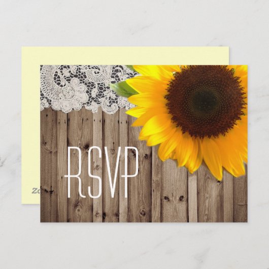 ラスレースバーンスマーフラワーカントリー結婚式rsvp インビテーションポストカード (正面/裏面)