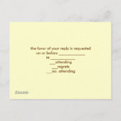 ラスレースバーンスマーフラワーカントリー結婚式rsvp インビテーションポストカード (裏面)