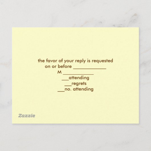 ラスレースバーンスマーフラワーカントリー結婚式rsvp インビテーションポストカード (裏面)