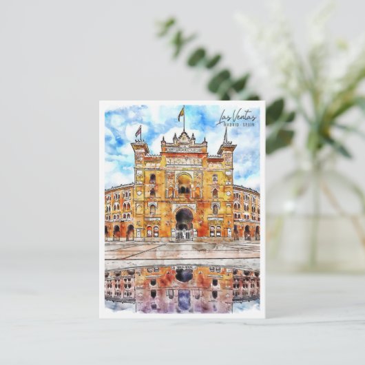 ラスヴェンタスマドリッドスペイン旅行場水彩 ポストカード (スタンド正面)