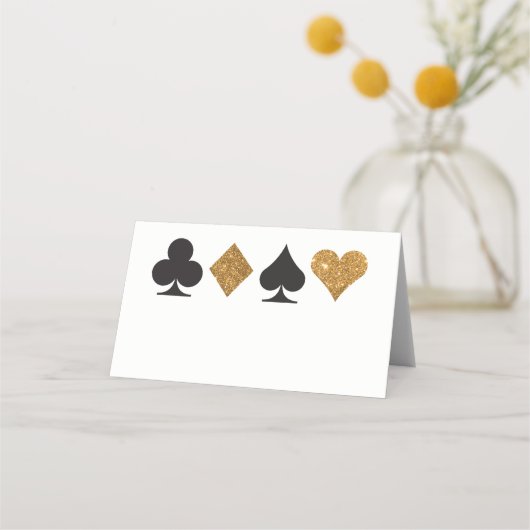 ラス空白のベガス金ゴールドフェイクグリッター座席表 プレイスカード (正面)