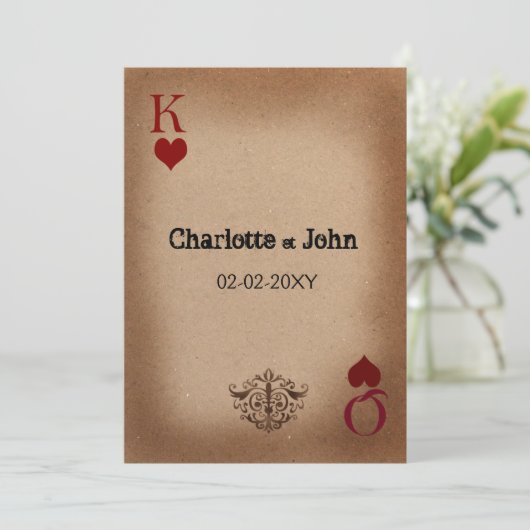 ラス素朴ベガス結婚式招待状カード 招待状 (スタンド正面)