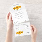 ラス結婚スとヒマワリ – in cream all in o オールインワン招待状 (切り取り部)