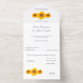 ラス結婚スとヒマワリ – in cream all in o オールインワン招待状 (内側)