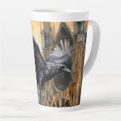 ラス飛んでいるンと中世ゴシック様式の大聖堂 カフェラテマグ (右アングル)