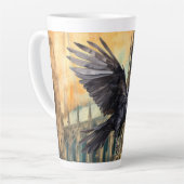 ラス飛んでいるンと中世ゴシック様式の大聖堂 カフェラテマグ (左アングル)