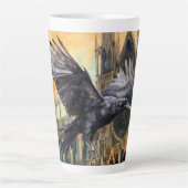 ラス飛んでいるンと中世ゴシック様式の大聖堂 カフェラテマグ (正面)