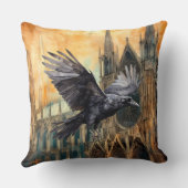 ラス飛んでいるンと中世ゴシック様式の大聖堂 クッション (裏面)