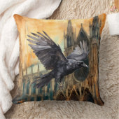 ラス飛んでいるンと中世ゴシック様式の大聖堂 クッション (ブランケット)