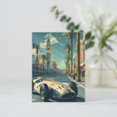 ラス・ベガのヴィンテージレーシングカー ポストカード (スタンド正面)