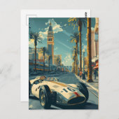 ラス・ベガのヴィンテージレーシングカー ポストカード (正面/裏面)