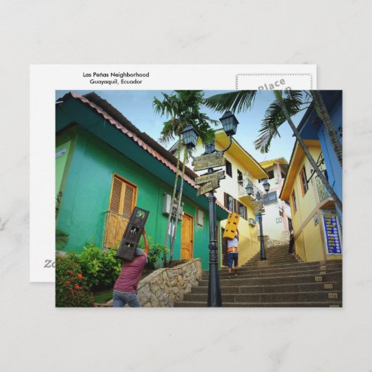 ラス・ペーニャス地区、エクアドル、グアヤキル ポストカード (正面/裏面)