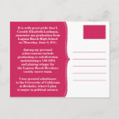 ラズベリカスタムー写真卒業発表 案内ポストカード (裏面)