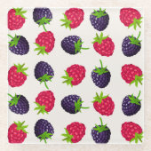 ラズベリカラフルー&ブラックベリーコースター ガラスコースター (正面)