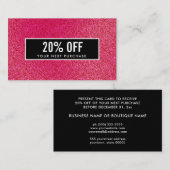 ラズベリガーリーーグリッターブラッククーポンカード 名刺 (正面/裏面)