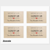 ラズベリモダンーのジャムの厚紙の愛と自家製 長方形シール (シート)