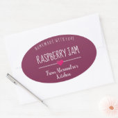 ラズベリモダンーのジャム紫色の自家製の愛 楕円形シール (封筒)