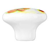 ラズベリーおよびアーモンドの水彩画 セラミックノブ (側面)