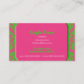 ラズベリーおよびライム 名刺 (裏面)