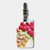 ラズベリーとアルモンズの水彩 ラゲッジタグ (正面縦)
