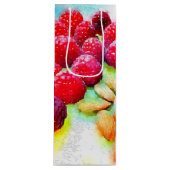 ラズベリーとアルモンズの水彩 ワインギフトバッグ (正面)