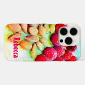 ラズベリーとアーモンドのスナック ウォーターカラーアート Case-Mate iPhoneケース (裏面 (横))