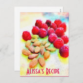 ラズベリーとアーモンドの水の色の健康スナック ポストカード (正面/裏面)