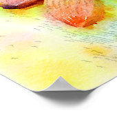 ラズベリーとアーモンド水色 ポスター (角)