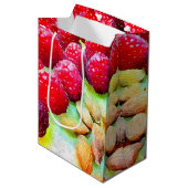 ラズベリーとアーモンド水色 ミディアムペーパーバッグ (正面アングル)