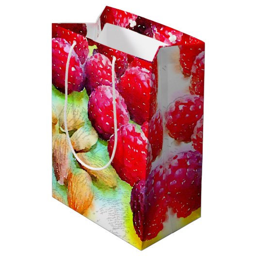 ラズベリーとアーモンド水色 ミディアムペーパーバッグ (裏面アングル)