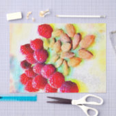 ラズベリーとアーモンド水色 薄葉紙 (クラフト)