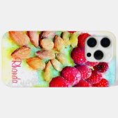 ラズベリーとアーモンド水色 Case-Mate iPhoneケース (裏面 (横))