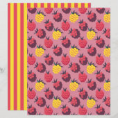 ラズベリーとストライプラズダブルサイドのスクラップブック紙 (正面/裏面)