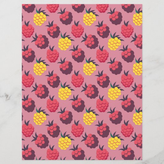 ラズベリーとストライプラズダブルサイドのスクラップブック紙 (正面)