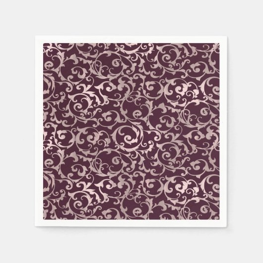 ラズベリーとバラ金ゴールドエレガントプリンセス結婚ズ スタンダードカクテルナプキン (正面)